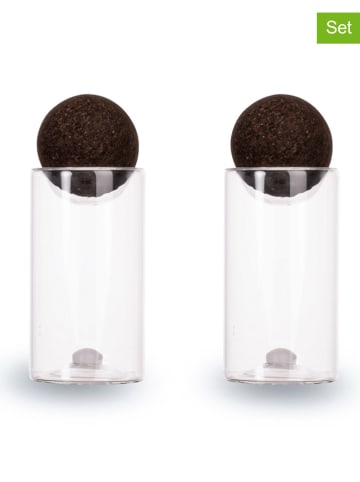 Sagaform 2-delige set: zout & peperstrooier "Nature" zwart - (H)11,5 x Ø 4,5 cm