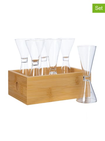 Sagaform 7tlg. Schnaps-Set in Hellbraun - (H)4 x Ø 13 cm