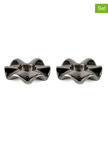 Sagaform 2-delige set: kaarshouders "Signe" zilverkleurig - (H)1 x Ø 6 cm