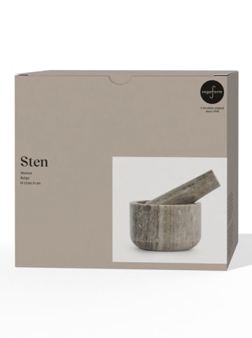 Sagaform Moździerz "Sten" w kolorze beżowym - wys. 6,5 x Ø 11 cm