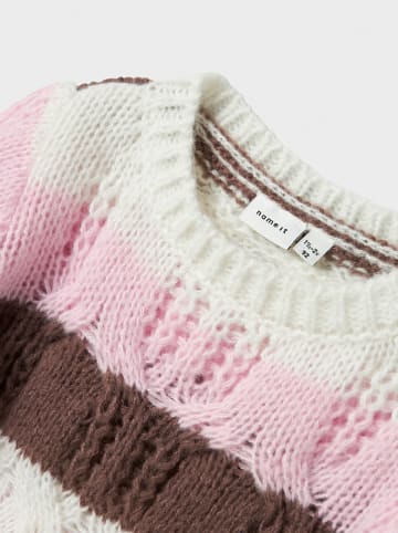 name it Pullover in Creme/ Rosa/ Braun