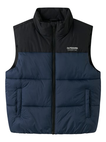 name it Doorgestikte bodywarmer "Mole" donkerblauw/zwart