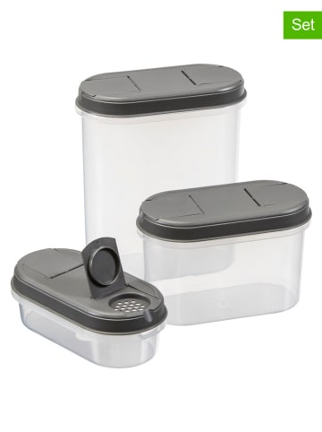 Plast Team 3tlg. Set: Vorratsbehälter in Grau