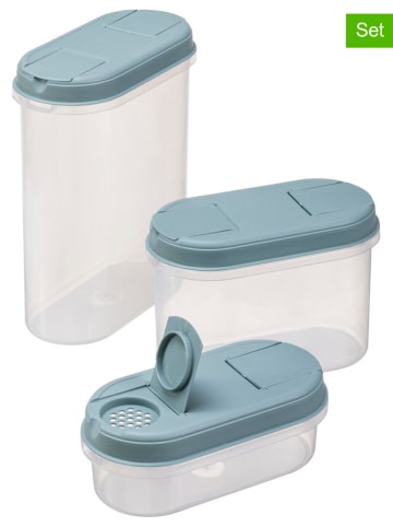 Plast Team 3-delige set: voorraadpotten lichtblauw