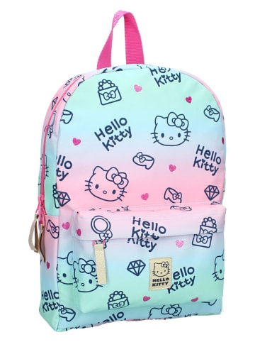 Hello Kitty Rugzak "Hello Kitty Cheerful" lichtblauw/lichtroze - (L)27 x (H)36 x (D)12 cm