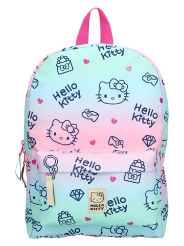 Hello Kitty Rugzak "Hello Kitty Cheerful" lichtblauw/lichtroze - (L)27 x (H)36 x (D)12 cm