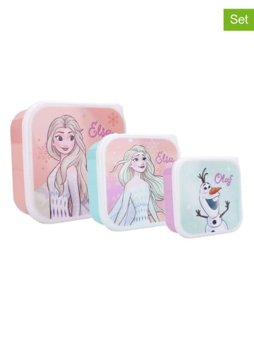 Disney Frozen Śniadaniówki (3 szt.) "Frozen II Let's Eat!" w kolorze różowo-błękitnym