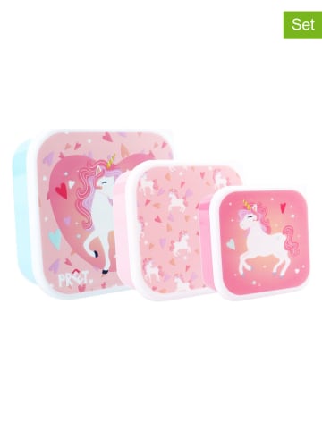 Prêt 3er-Set Lunchboxen "Prêt Fresh Bites" in Rosa/ Pik/ Hellblau