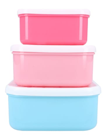 Prêt 3-delige set: lunchboxen "Prêt Fresh Bites" lichtroze/roze/lichtblauw