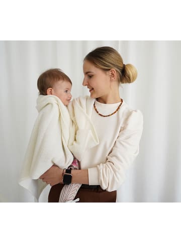 Lullalove Wełniany kocyk w kolorze białym do przewijania