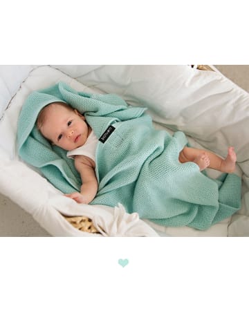 Lullalove Wełniany kocyk w kolorze turkusowym do przewijania