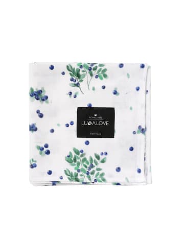 Lullalove Musselin-Wickeldecke "Berries" in Weiß