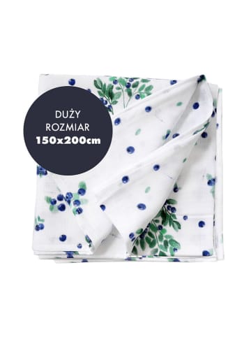 Lullalove Musselin-Wickeldecke "Berries" in Weiß