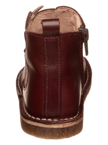 kmins Leren boots donkerbruin/goudkleurig