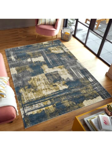 deco Rugs & Carpet Laagpolig tapijt "Milano" grijs/blauw/goudkleurig