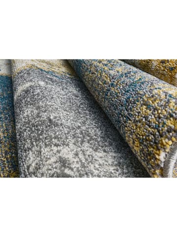 deco Rugs & Carpet Kurzflor-Teppich "Milano" in Grau/ Blau/ Gold