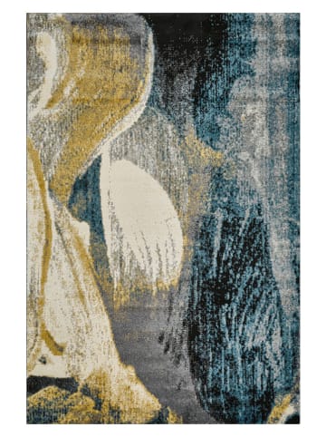 deco Rugs & Carpet Kurzflor-Teppich "Milano" in Grau/ Blau/ Gold