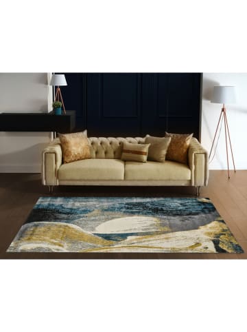 deco Rugs & Carpet Dywan "Milano" w kolorze szaro-złoto-niebieskim