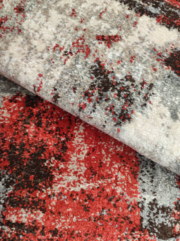 deco Rugs & Carpet Kurzflor-Teppich "Milano" in Rot/ Grau
