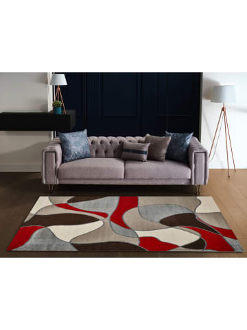 deco Rugs & Carpet Dywan "Milano" w kolorze kremowo-szaro-czerwonym