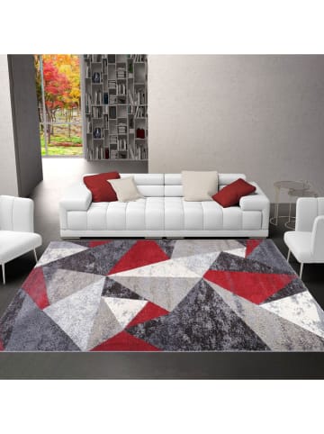 deco Rugs & Carpet Laagpolig tapijt "Decora" rood/grijs