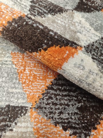 deco Rugs & Carpet Kurzflor-Teppich "Decora" in Orange/ Grau