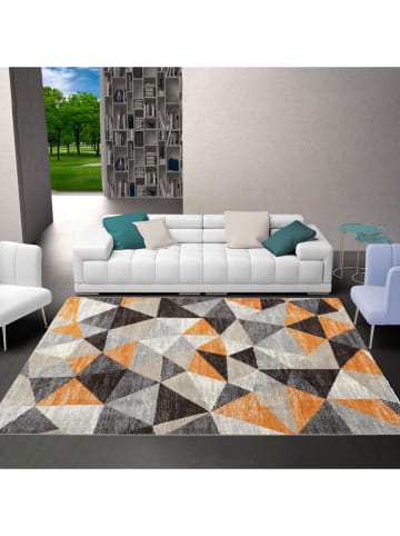 deco Rugs & Carpet Kurzflor-Teppich "Decora" in Orange/ Grau