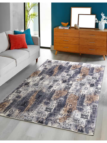deco Rugs & Carpet Kurzflor-Teppich "Antalya" in Blau/ Hellbraun