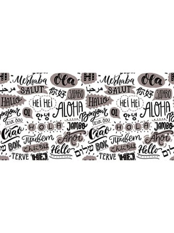 deco Rugs & Carpet Vinyl-Teppich in Grau/ Schwarz/ Weiß