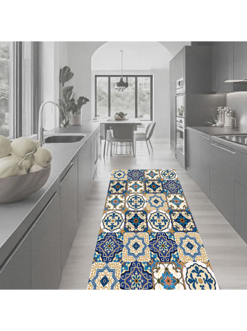 deco Rugs & Carpet Vinyl-Teppich "Rom" in Blau/ Bunt