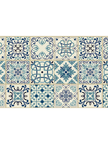 deco Rugs & Carpet Vinyl-Teppich "Budapest" in Blau/ Creme