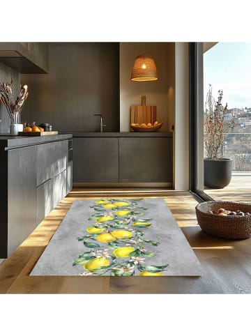 deco Rugs & Carpet Vinyl-Teppich "Limoni Tralcio" in Grau/ Gelb