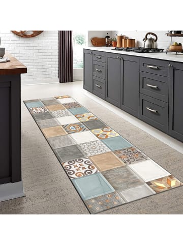 deco Rugs & Carpet Vinyl tapijt "Made" lichtbruin/grijs/lichtblauw