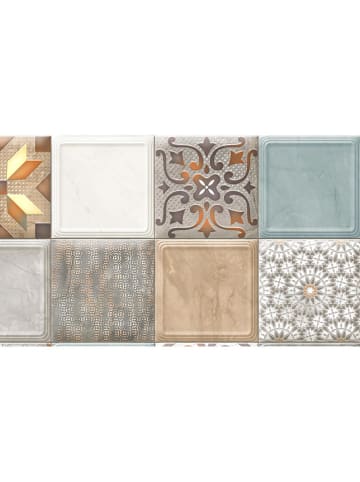 deco Rugs & Carpet Vinyl tapijt "Made" lichtbruin/grijs/lichtblauw