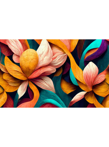 deco Rugs & Carpet Dywan winylowy "Fior" w kolorze pomarańczowo-morskim