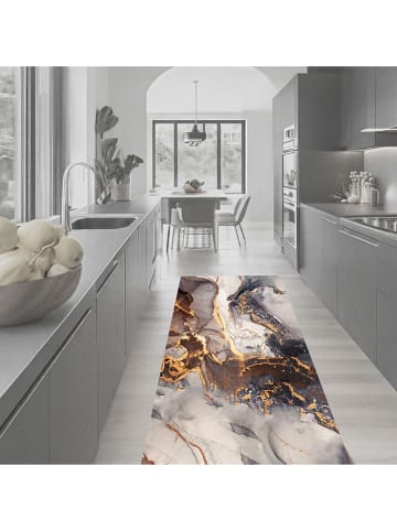 deco Rugs & Carpet Vinyl-Teppich "Mago" in Blau/ Gold