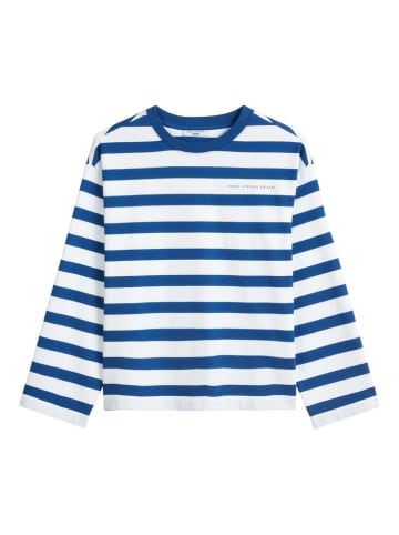 Marc O'Polo Longsleeve in Blau/ Weiß