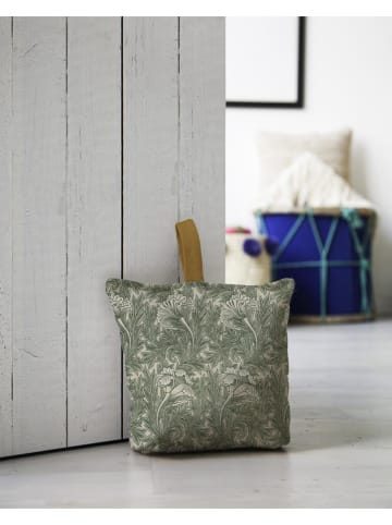 Madre Selva Türstopper "Green Flowers" in Grün/ Beige - (L)22 x (B)10 cm