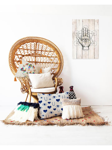 Madre Selva Kussenhoes "Ave Otomi" crème/meerkleurig - (L)45 x (B)45 cm