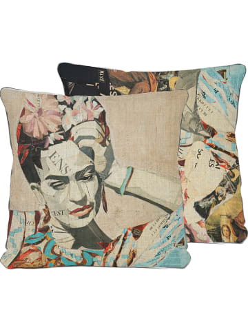 Madre Selva Kissenhülle "Frida Collage" in Beige/ Bunt - (L)45 x (B)45 cm