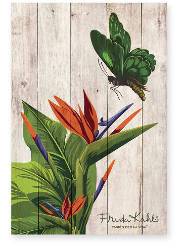 Madre Selva Druk "Monkey Plants" na drewnie - 40 x 60 cm