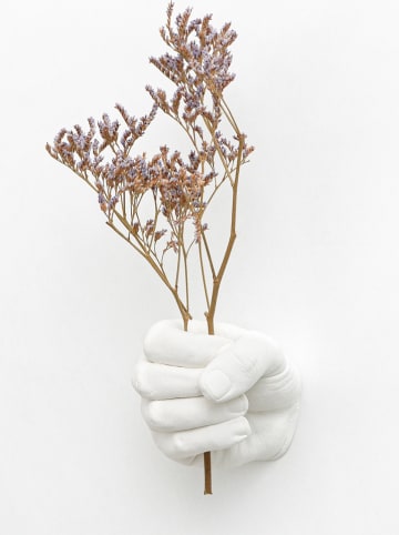 Madre Selva Wandvase "Fist" in Weiß - (B)12 x (H)11 x (T)12 cm