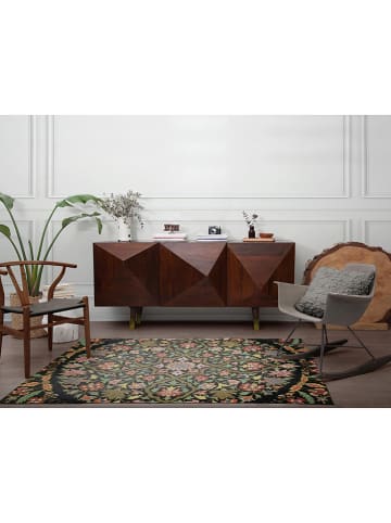 Madre Selva Dywan "Old Mandala" w kolorze czarno-zielono-żółtym - 178 x 135 cm