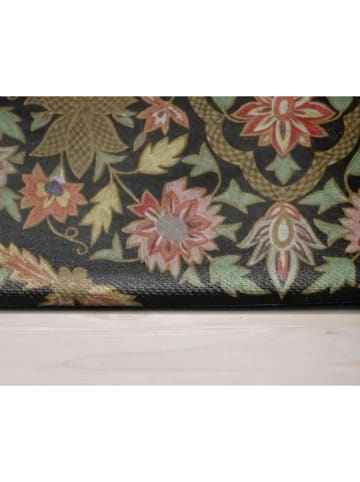 Madre Selva Tapijt "Old Mandala" zwart/geel/groen - (B)178 x (H)135 cm