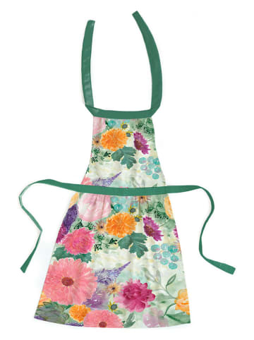 Madre Selva Fartuch kuchenny "Kyra" w kolorze zielonym ze wzorem
