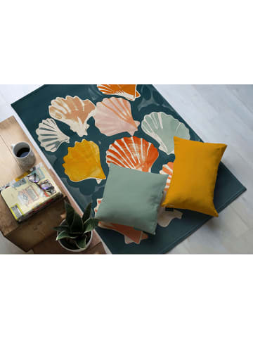 Madre Selva Kurzflor-Teppich "Isla" in Dunkelblau/ Bunt - (L)90 x (B)140 cm