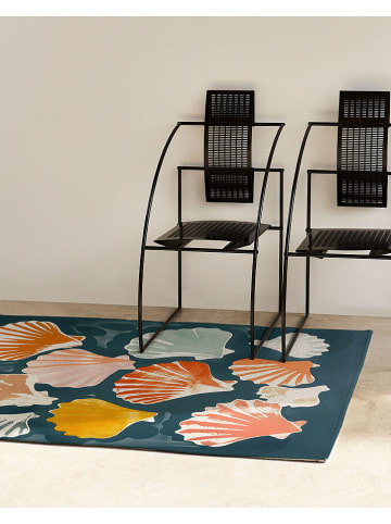 Madre Selva Dywan "Isla" w kolorze granatowym ze wzorem - 90 x 140 cm