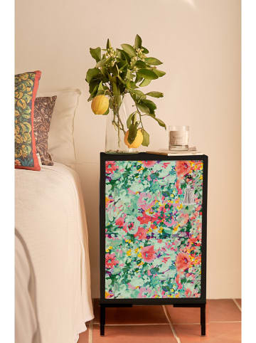 Madre Selva Nachttisch "Spring Flowers" in Grün/ Rosa - (B)40 x (H)67 x (T)30 cm
