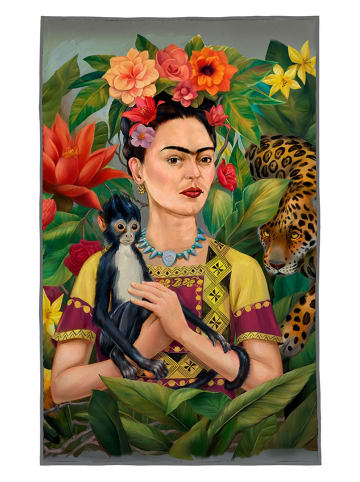 Madre Selva Strandlaken "Frida Animals" rood/geel/groen - (L)140 x (B)75 cm