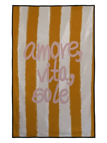 Madre Selva Strandlaken "Sole" oranje/wit - (L)140 x (B)75 cm